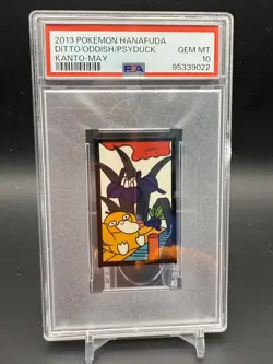 2013 POKEMON HANAFUDA KANTO MAY DITTO/ODDISH/PSYDUCK PSA 10 - Image 1