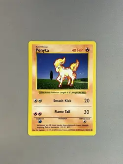 SHADOWLESS PONYTA 60/102 1999 POKEMON TCG BASE SET WOTC WIZARDS OF THE COAST - Image 1