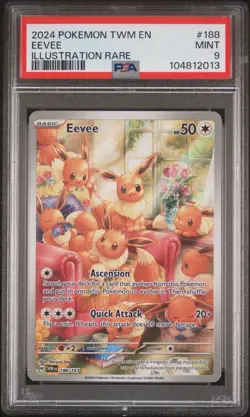 EEVEE 188/167 | PSA 9 | Illustration Rare Graded Pokemon Card - Image 1