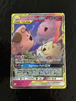 Pokemon TCG Togepi Cleffa Igglybuff GX Card 143/236 Tag Team Cosmic Eclipse - Image 1