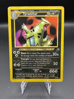 Pokemon Tyranitar 31/75 Non-Holo HP/DMG - Image 1