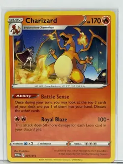 Pokemon TCG Charizard 001/015 McDonald’s 2024 Regular Promo LP. - Image 1