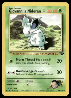 2000 Gym Challenge Giovanni’s Nidoran Female VTG UNplayed Basic/Common #75 WOTC - Image 1