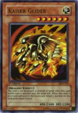 Yugioh! MP Kaiser Glider - DCR-051 - Ultra Rare - Unlimited Edition Moderately P - Image 1