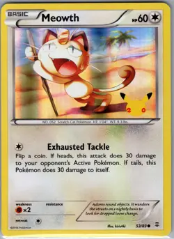 Meowth 53/83 20th Anniversary Holo Generations - Pokemon Card - NM - Image 1