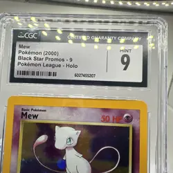 CGC 9 MINT Pokemon Mew #9 Holo Black Star Promo 2000 League Rare W/ Swirl - Image 4