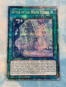 YUGIOH WITCH OF THE WHITE FOREST QUARTER CENTURY SECRET RARE NM ALIN-EN058 - Image 1