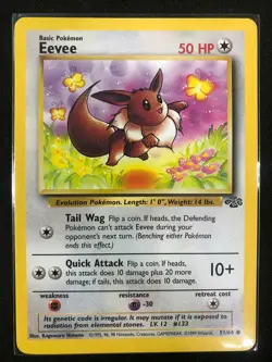 Pokemon 51/64 Eevee Jungle Common NM - Image 1