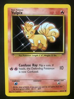 Pokemon 68/102 Vulpix Base Set Unlimited NM - Image 1