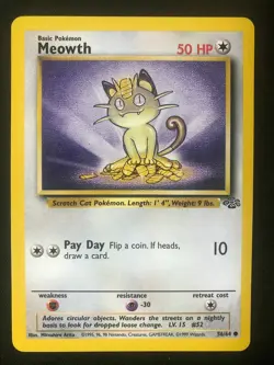 Pokemon 56/64 Meowth Jungle Common NM - Image 1