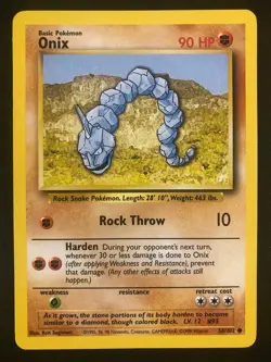 Pokemon 56/102 Onix Base Set Unlimited Common NM - Image 1