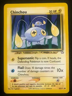 Pokemon 55/111 Chinchou Neo Genesis Common NM - Image 1