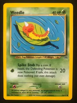 Pokemon 70/75 Weedle Neo Discovery Common NM - Image 1