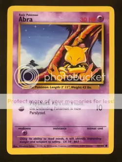 Pokemon 43/102 Abra Base Set Unlimited Common NM - Image 1