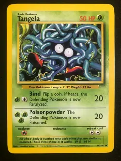 Pokemon 66/102 Tangela Base Set Unlimited Common NM - Image 1