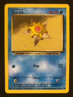 Pokemon 65/102 Staryu Base Set Unlimited Common NM - Image 1