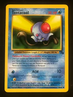 Pokemon 56/62 Tentacool Fossil Common NM - Image 1