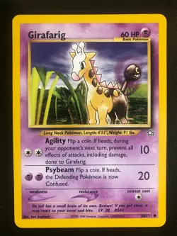 Pokemon 58/111 Girafarig Neo Genesis Common NM - Image 1