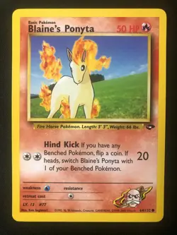 Pokemon 64/132 Blaine's Ponyta Gym Challenge Common NM - Image 1