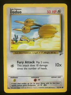 Pokemon 72/130 Doduo Base Set 2 Common NM - Image 1