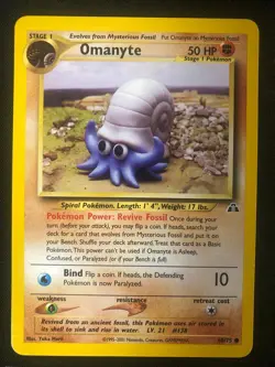 Pokemon 60/75 Omanyte Neo Discovery Common NM - Image 1