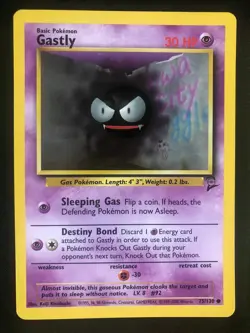 Pokemon 75/130 Gastly Base Set 2 NM - Image 1
