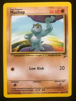 Pokemon 78/130 Machop Base Set 2 Common NM - Image 1