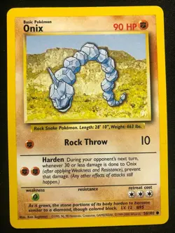 Pokemon 56/102 Onix Base Set 2000 4th Printing Common NM - Image 1