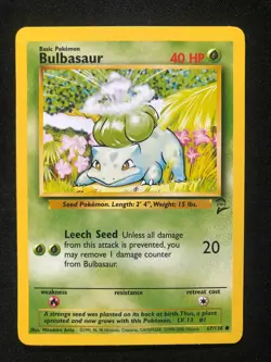 Pokemon 67/130 Bulbasaur Base Set 2 Common NM - Image 1