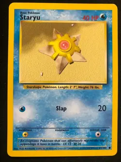 Pokemon 65/102 Staryu Base Set 2000 4th Printing Common NM - Image 1