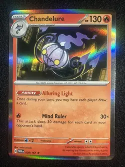 Pokemon TCG 038/167 Chandelure Twilight Masquerade Holo Rare NM - Image 1