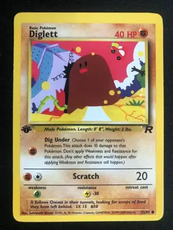 Pokemon 1st Edition 52/82 Diglett Team Rocket NM NM - Image 1
