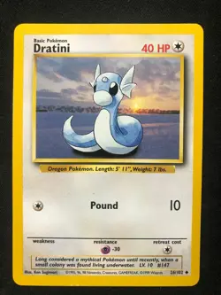 Pokemon 26/102 Dratini Base Set Uncommon NM - Image 1