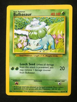 Pokemon 44/102 Bulbasaur Base Set Common NM - Image 1