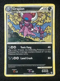 Pokemon TCG 4/102 Drapion HGSS Triumphant Holo Rare NM - Image 1