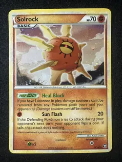 Pokemon TCG 9/102 Solrock HGSS Triumphant Holo Rare NM - Image 1