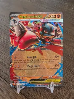 Mega Lucario EX 077/132 Mega Evolution Pokemon TCG Double Rare MINT - Image 1