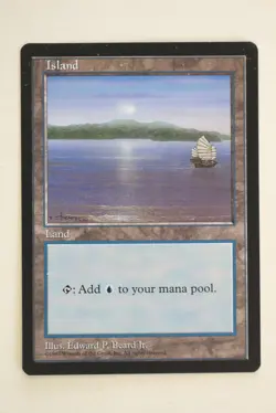 Magic The Gathering (MTG) APAC Land - ISLAND - Red Booster - 1997 - NPW - Image 1