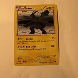 Pokemon TCG Zekrom 47/114 Black & White Holo Rare Card - Image 1
