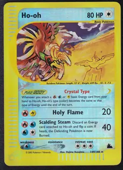 Pokemon TCG - Ho-oh Secret Rare 149/144 Reverse Holo - Skyridge (2003) - Image 1