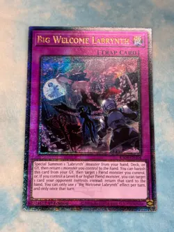 YUGIOH BIG WELCOME LABRYNTH QUARTER CENTURY SECRET RARE NM RA04-EN104 - Image 1