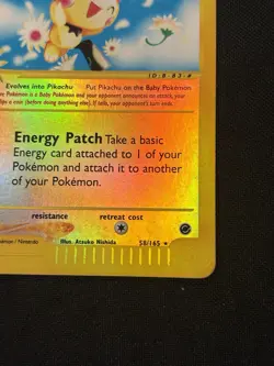 Pichu 58/165 Reverse Holo Rare Expedition Pokemon Card - Image 4