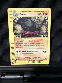 Pokemon TCG Expedition Base Set Golem Card 14/165 Holo E Reader - Image 1