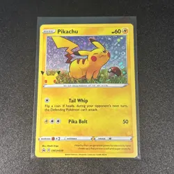 Pokemon TCG Pikachu SWSH039 Sword & Shield Holo Black Star Promo Card e16 - Image 1