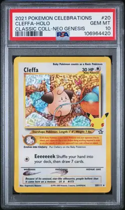 PSA 10 Cleffa 20/111 Celebrations Classic Collection Pokemon Card - Image 1