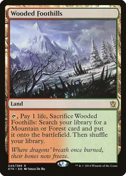Wooded Foothills Khans of Tarkir Magic The Gathering MTG Card - Image 1