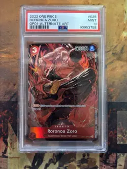 One Piece Card Game English - Roronoa Zoro OP01-025 Alt ART - PSA 9 MINT - Image 1