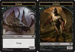 MTG 10 Demon Token 5/5 // Zombie Token - Black, Light Play, English Commander 20 - Image 1