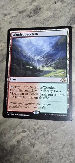 Wooded Foothills Modern Horizons 3 Regular Land Rare MTG NM - Image 1