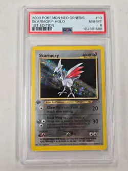 PSA 8 - 2000 Pokemon Neo Genesis 1st Edition SKARMORY-HOLO #13 (8930) - Image 1